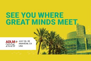 ADLM 2026 Clinical Lab Expo in Anaheim, where axiVEND will present an iFOUR microdispensing instrument at booth 3641.