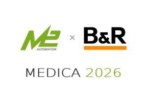 Logos of M2-Automation and B&R, MEDICA 2026