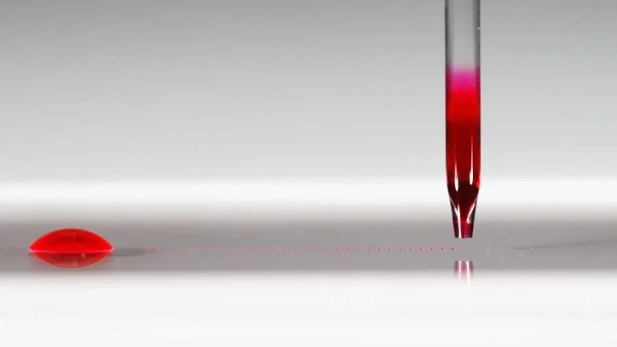 non-contact piezo dispensing of single picoliter volumes in a row using a microarray printer